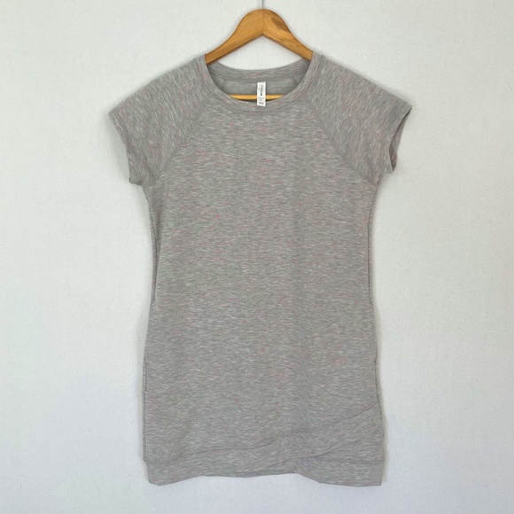 IDEOLOGY Women's Size Small Off Duty Short Sleeve Sweatshirt Dress Grey - Picture 1 of 8